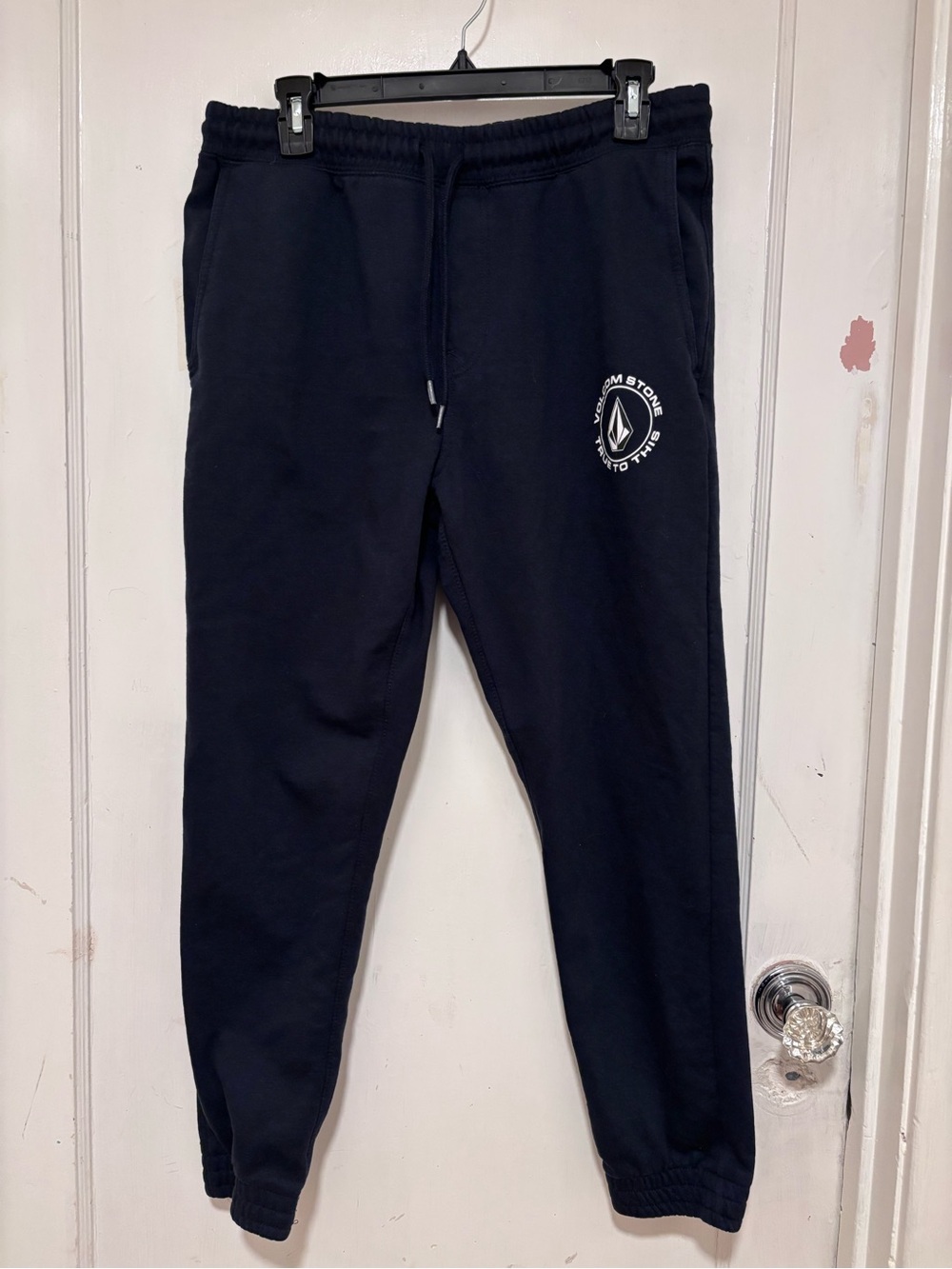 Volcom Navy Elastic-Waist Logo Sweatpants